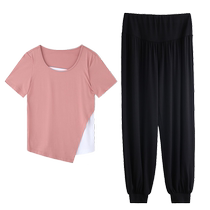 Dancewear for women summer body training clothing high-end dancer wear fake two-piece training clothes tops and dance suits