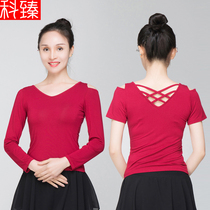 Dance practice clothing top female adult long sleeve modern dance body training clothing Classical dance dance clothes autumn and winter