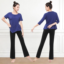 Dance suit Womens summer loose body training clothing Straight pants dance suit Modern dance practice suit dance clothes