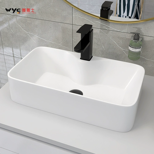 Бассейн -квадратный керамический умывальник Одиночный бассейн бассейн для лица Маленький бассейн с балконом бассейна для бассейна.