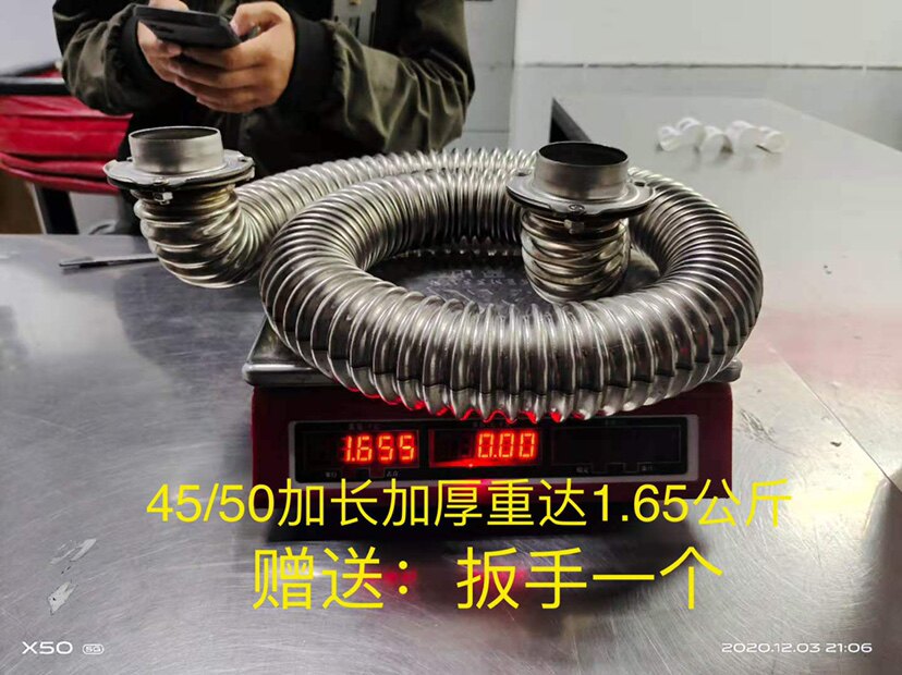 Cooking barrel accessories Steamed Bread Oven 50 lengthened thickened stainless steel bellows Gas 45 Cooking Oven Steam Stove Round Fire Tube