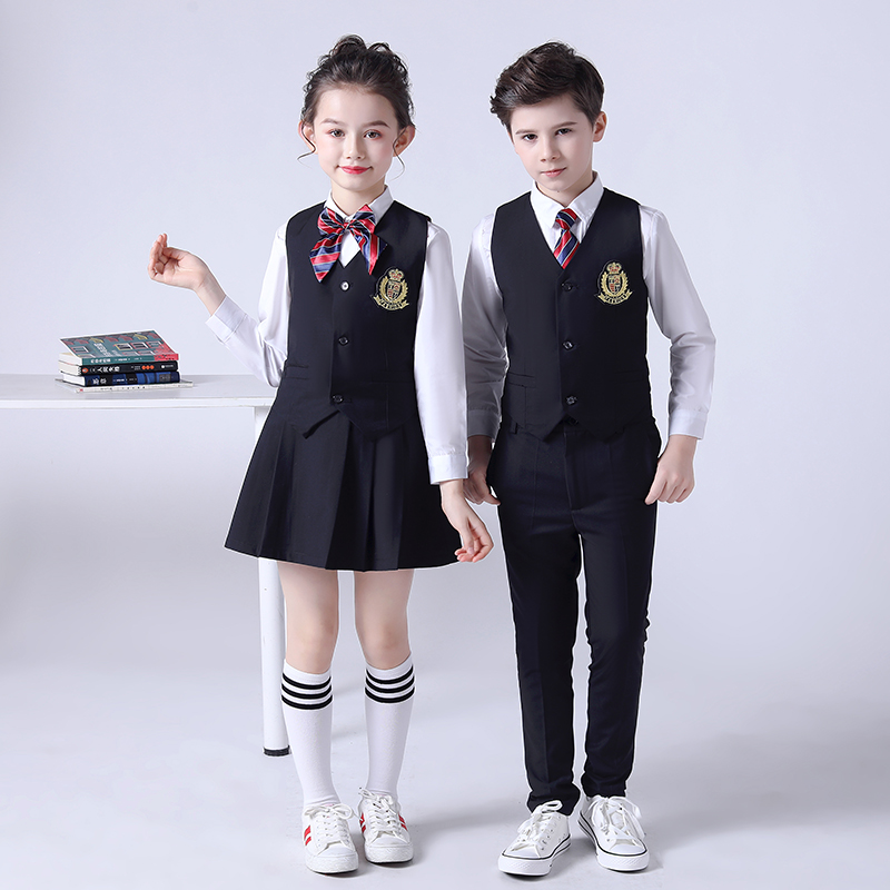 School uniform for boys and girls graduated from British College wind children acting clothes suit spring and autumn