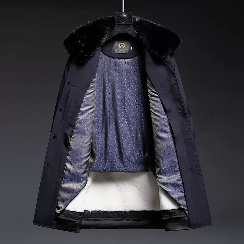Длинное шерстяное trench-coat, mid-length, натуральная кожа