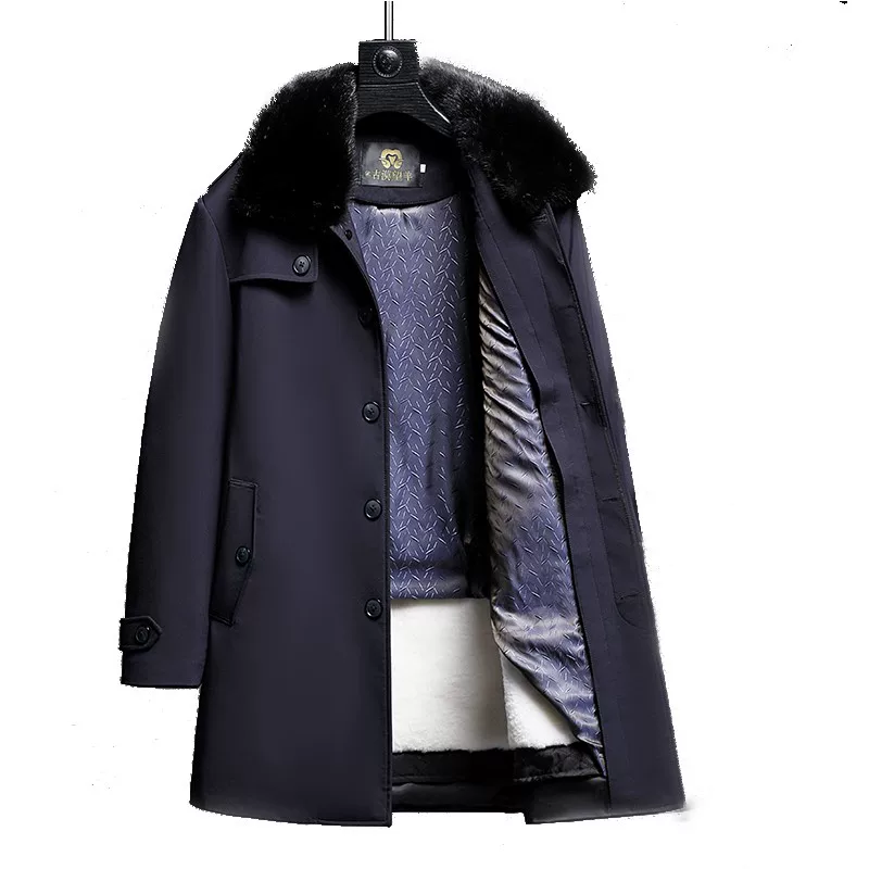 Длинное шерстяное trench-coat, mid-length, натуральная кожа