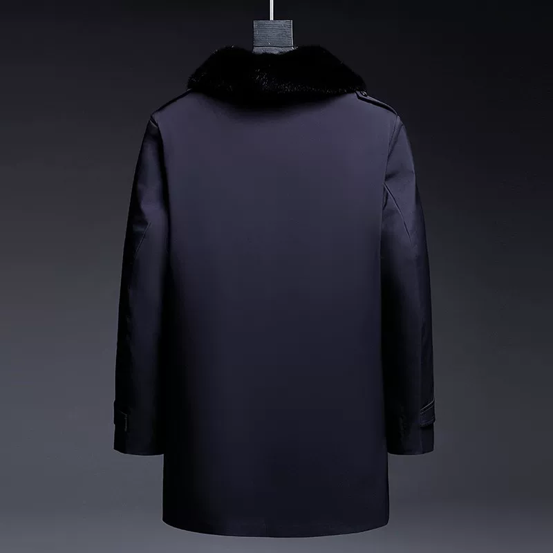 Длинное шерстяное trench-coat, mid-length, натуральная кожа
