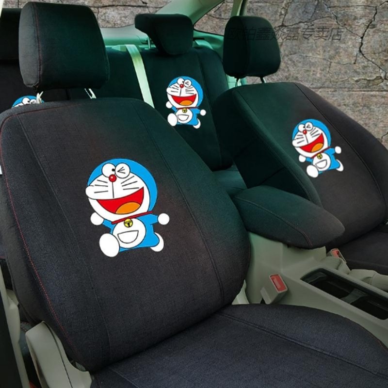 Robot cat cartoon four seasons linen art car special car seat cover ladies net red Kumamoto bear all-inclusive seat cushion