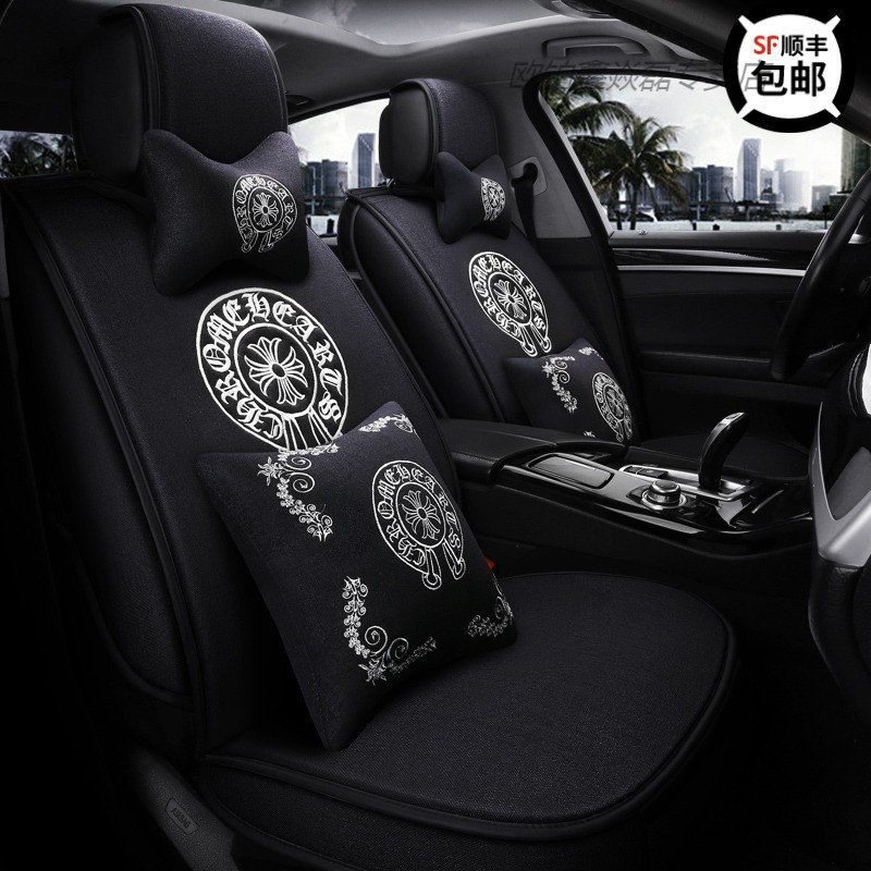 Chrome Tide brand car seat cushion is fully surrounded by linen Four Seasons GM seat cover net red goddess seat cushion