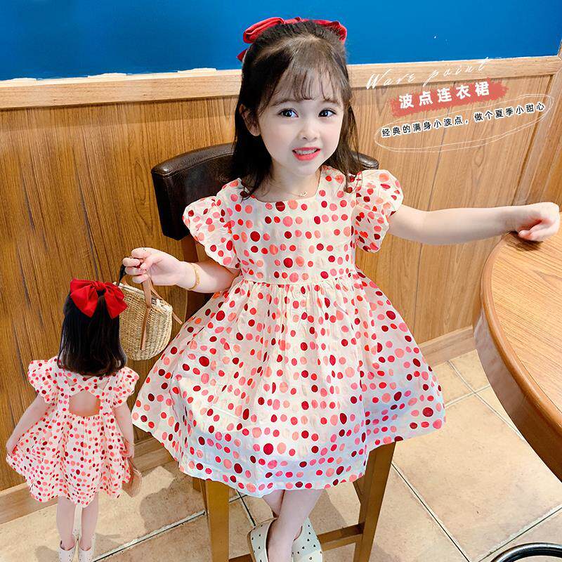 2022 Summer New Girl Yang Yang Short Sleeve Child Dress Han Doll Doll Dress Dew