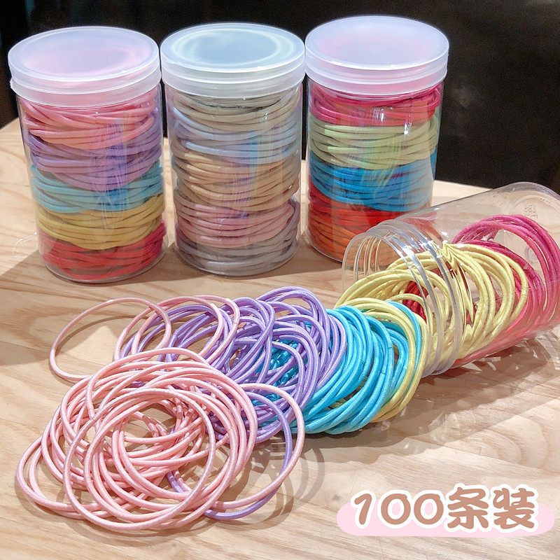 Children's hair Circle Female Korean version Cute Zaho Hair High Elasticity Rubber Band Hair Ring Korea Nets Red Leather Gluten Hair Ring Hairdresser