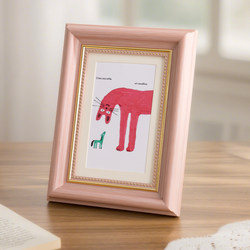 American Retro Pink Photo Frame Display Stand 6inch 8inch Photo Printing Wall Hanging DIY Cute Decorative Frame Empty Frame