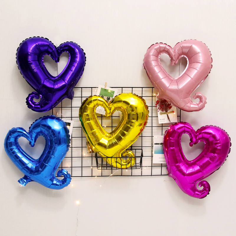 Creative wedding wedding room decoration supplies wedding birthday Tanabata Valentine's day decoration hook hook heart-shaped aluminum film balloon