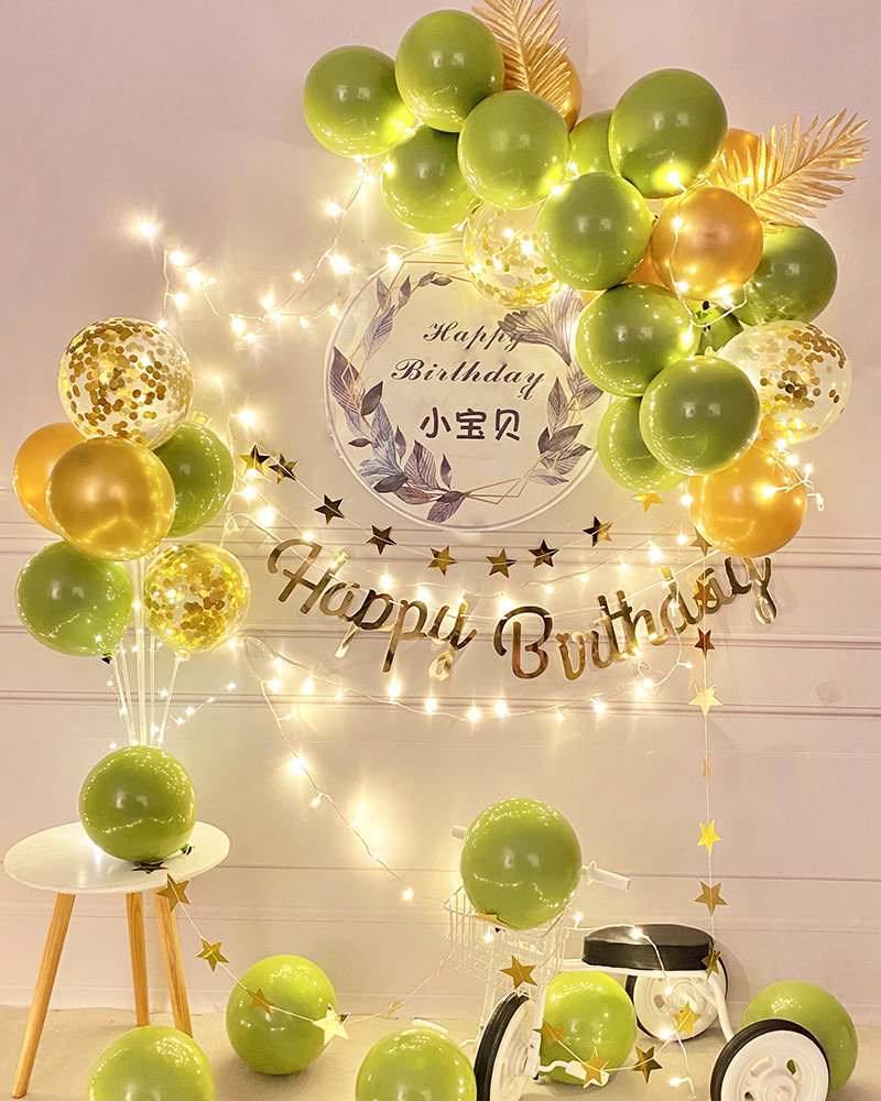 Children's birthday decoration scene set party decoration background balloons one year old male and female baby birthday gift dress