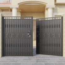 Villa Courtyard Gate Stainless outdoor single Double open door Self built house Wall Iron art gate Country pairs open door