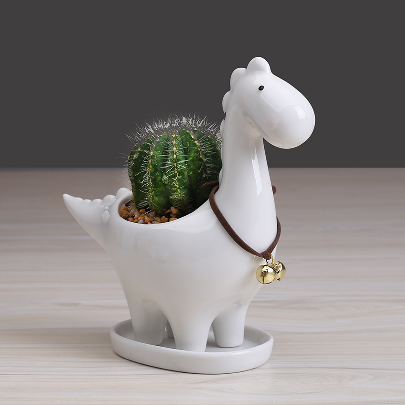 European cartoon animal flowerpot more meat ceramic white creative move charming air the plants potted flower implement trumpet