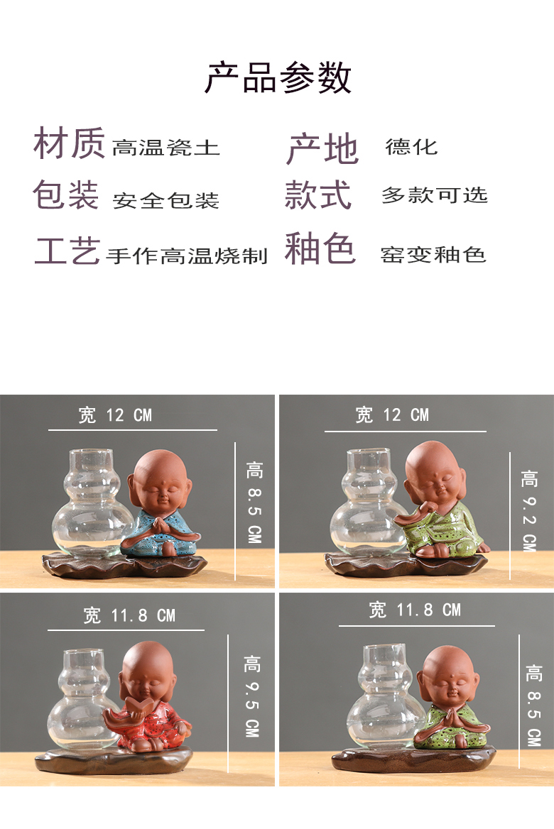 Creative water raise money plant hydroponic glass transparent pot pottery the plants flower vase desktop small place