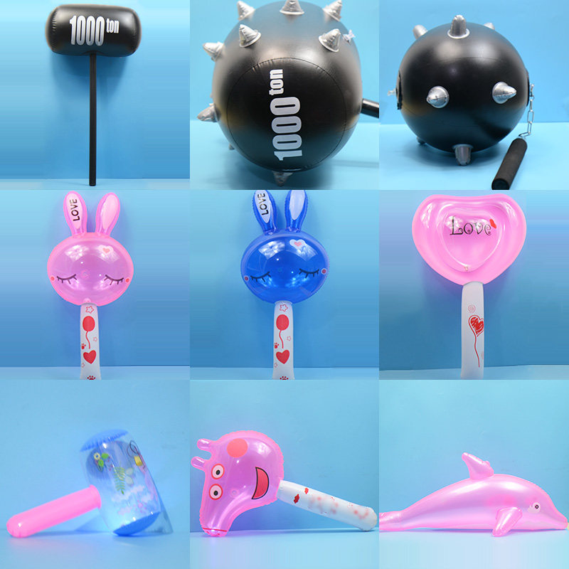 Inflatable hammer large blowing animal stick hammer thousand tons hammer mace cartoon hammer air hammer frog children's toy