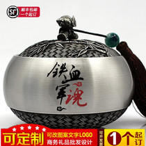 Veterans souvenirs for comrades-in-arms gifts Customized creative military troops veterans retired practical tin tea cans