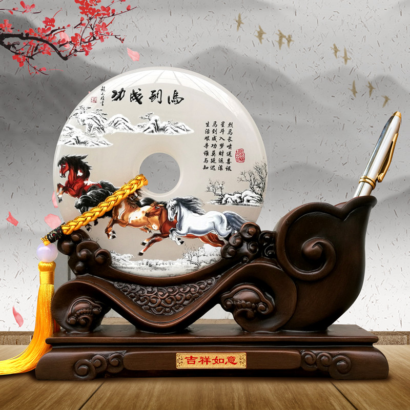 Teacher's Day pen holder Pendulum Pieces Natural Jade Office Table Practical Sending Teacher Leader Elders Thanksgiving Gift Customization