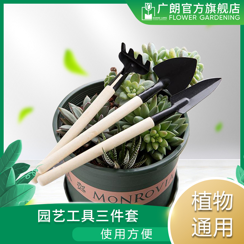 Mini Gardening Three sets of multimeat plant gardening material pine soil tools Multi-functional potted flowers raising flowers Three sets