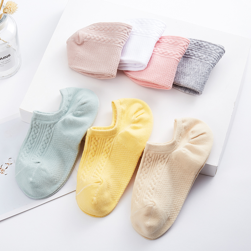Socks female ins tide socks invisible spring and summer women invisible socks solid color short tube socks South African cotton shallow mouth socks women