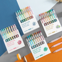 Morandi color color gel pen set students with hand account stationery Korean version of Girl heart water pen 0 5mm press type simple creative retro note multi-color set of hand account pen Special