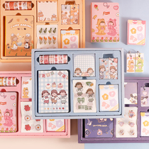 Girl heart hand account book net red hand book set tool materials full set gift box gift cartoon notebook exquisite little fairy cute student Japanese cane book Simple ins Wind diary