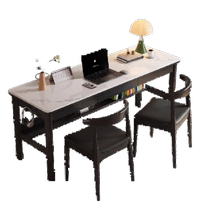 Haosha solid wood double desk modern simple slate computer desk black home long table study workbench
