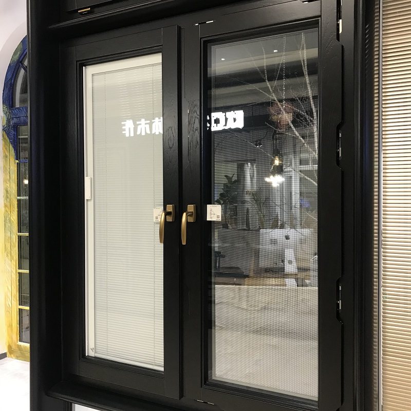 Senying aluminum-clad wood doors and windows sound insulation insulating glass sealing balcony bedroom floor-to-ceiling casement window customization