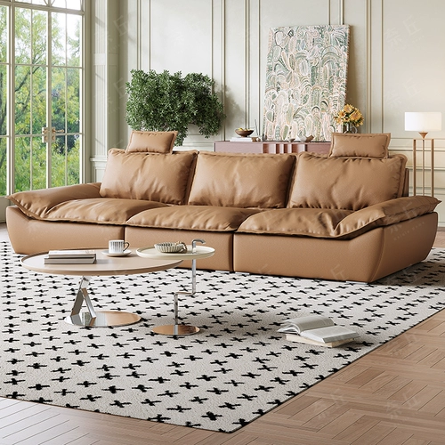 Регулируемый минималистичный кожаный большой диван, воловья кожа