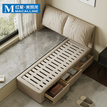 Camison Elephant Ear Leather Bed Primary and Secondary Bedroom Bay Window Connection Bed Customized All-in-One Pull-Out Storage Bed
