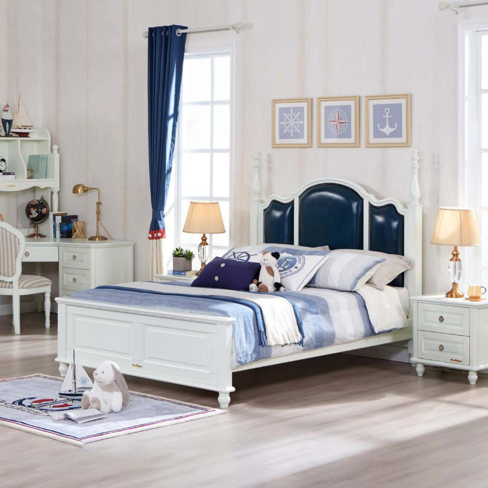 Songbu Kingdom Noble Series Full Solid Wood Water-based Paint Monolayer Soft Bunk Bed 1 8 m SP-B-GC036XL) Summer Harbor