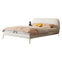 South Luxury Beihua Childrens Leather Bed Light Luxury Modern Simple Home Bedroom Girl Princess Bed Small Apartment Leather Art Bed