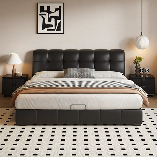 十虎 Своем двойная кровать с двумя кроватями черная крема Стиль Ветр.