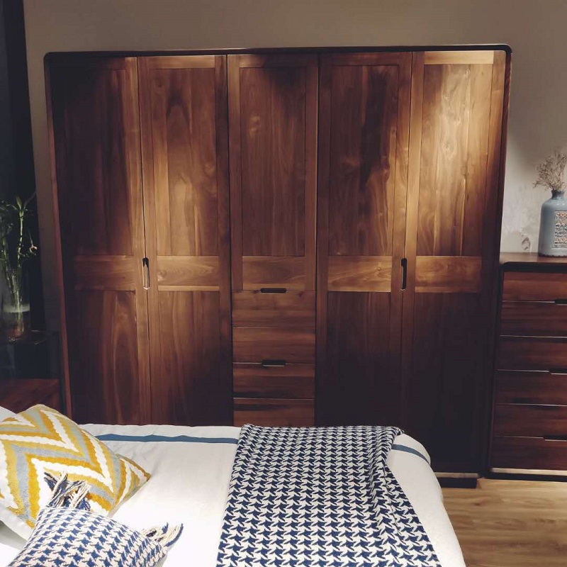 (Net Red hot products)Light luxury expensive bedroom essential green environmental protection grapefruit five-door wardrobe 215801