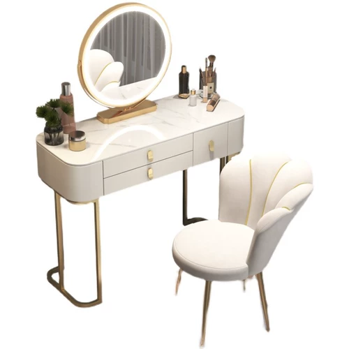 Элитный туалетный столик из натурального дерева, современная и минималистичная система хранения для спальни