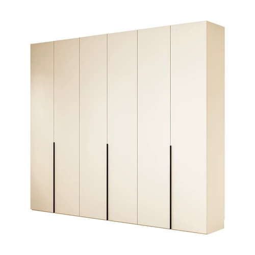 卡罗豪 Верхний шкаф из массива дерева, европейская сосновая доска для дома, спальни, кремово-белый, интернет-знаменитости, простой современный четырех- или шестидверный шкаф