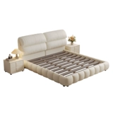 Кремовая двуспальная кровать кожаная кровать Yuqin French Style