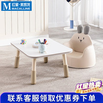 Bibeimu childrens liftable kindergarten table baby early education baby study table toy handmade table eating table