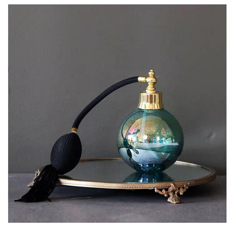 Good Fruits & Set Aroma Water Bottle Retro Peacock Green With Shiny Gold Perfume Bottle Light Lavish Home Pendulum Spray Bottle