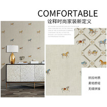 Blue embroidered wall cloth seamless wall cloth bedroom living room TV sofa background wall cloth environmental protection series: SA01