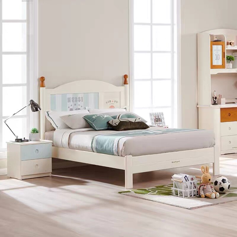 Songbu Kingdom Solid Wood Environmental Protection Single Bed Boy Girl 1 5m Bed Adolescent Furniture Small Household Space Home Bed