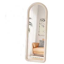 Luxury full-length mirror floor-to-ceiling mirror home girls bedroom mirror French cream style special-shaped mirror fitting dressing mirror