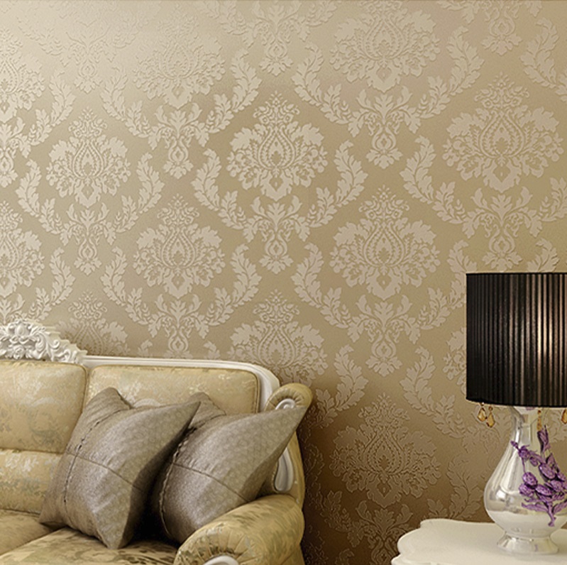 Magnolia wallpaper European luxury Damascus wallpaper Bedroom living room background film wall E era 172008 hot