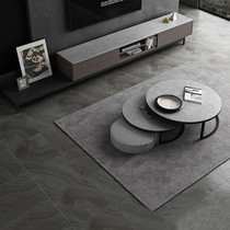 Kai Miao Italian minimalist slate coffee table TV cabinet combination living room Nordic light luxury storage round coffee table simple