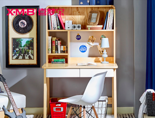 Happy Dreampel Children's book table and chairs suit Nordic minimalist solid wood elementary school children's desk bookcase protective child composition suit