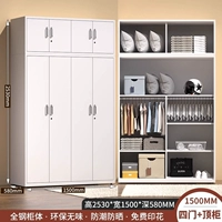 Чистые белые 1500 шириной четыре двери + верхний шкаф