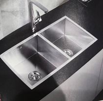 Huida bathroom high-end atmospheric high-position enlarged overflow hole 304 stainless steel manual sink 8817 double tank large ruler