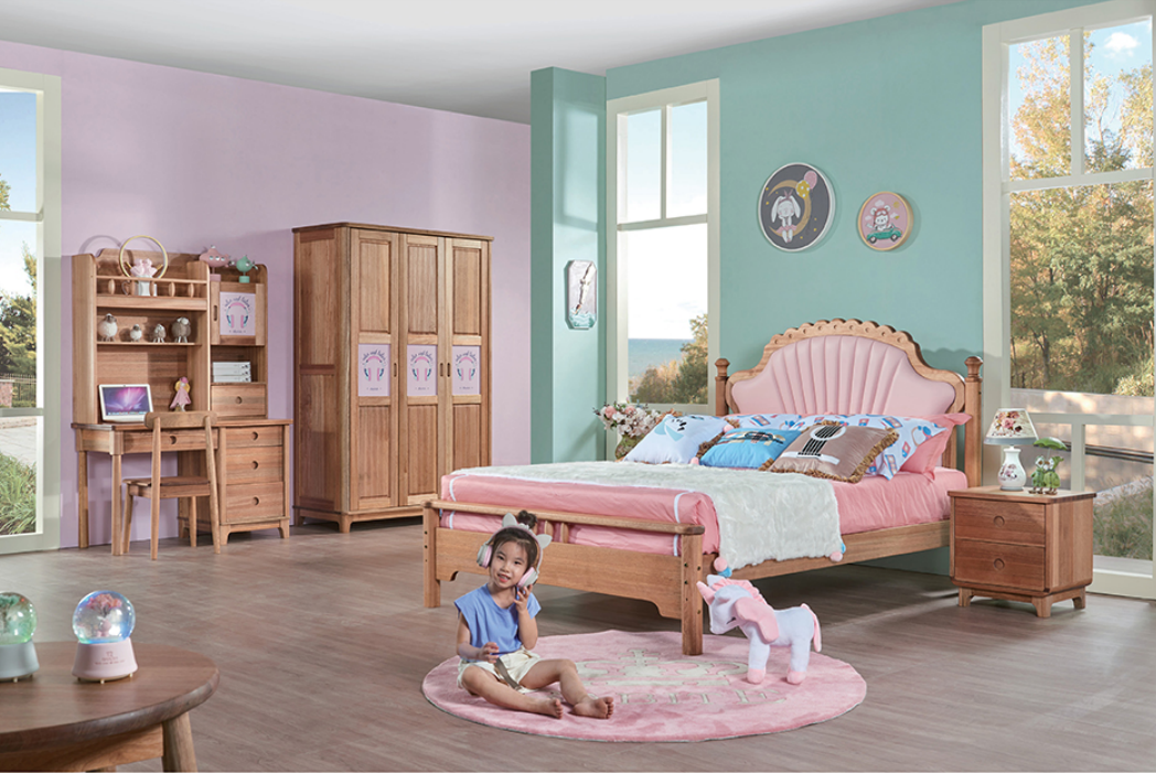 Barbites sandalwood pure solid wood No paint Green environmentally-friendly children 1 5 m Princess shells Soft bunk beds
