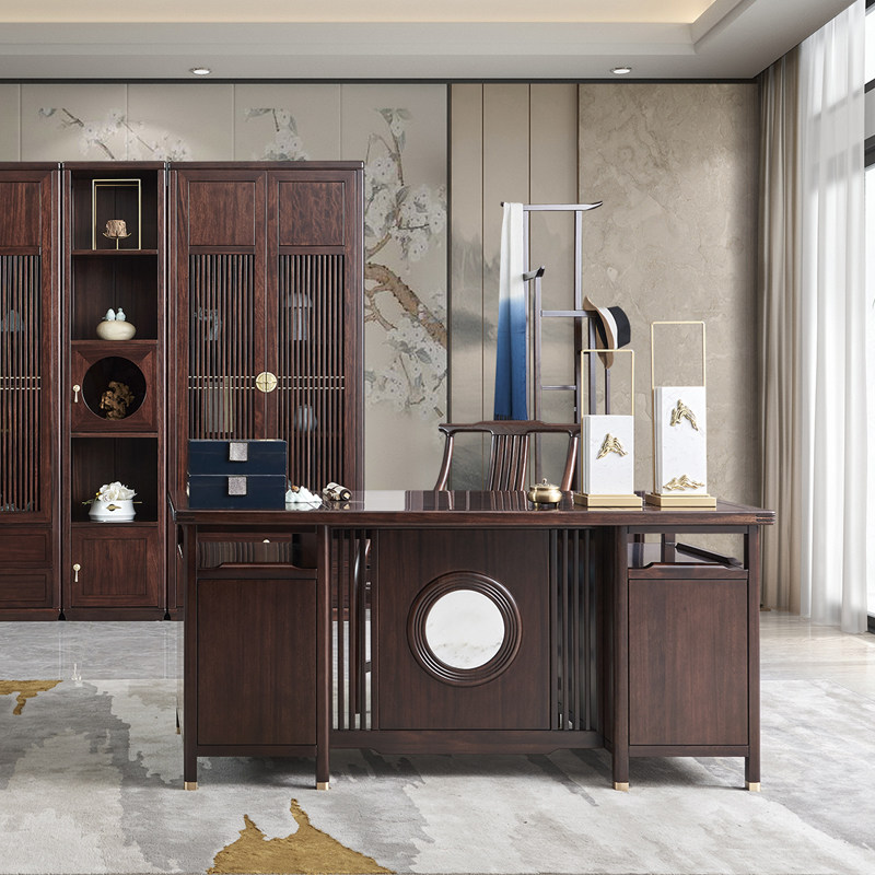 Shengbang Huayue Chinese traditional study desk solid wood desk and 302A desk ebony