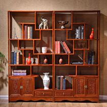 Jinyu solid wood Bogu rack Chinese style antique Duobao Pavilion living room partition wall shelf combination tea bookshelf